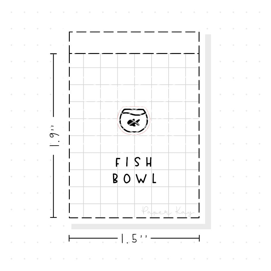 (PM154) Fish Bowl - Tiny Minimal Icon Stickers