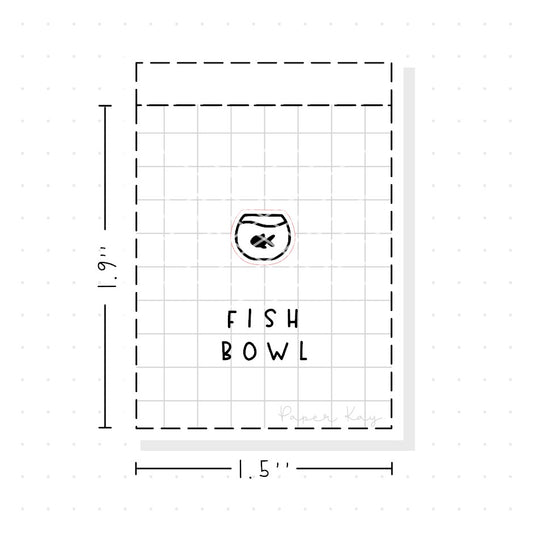 (PM154) Fish Bowl - Tiny Minimal Icon Stickers