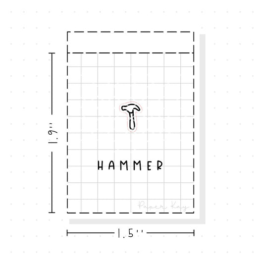 (PM156) Hammer - Tiny Minimal Icon Stickers
