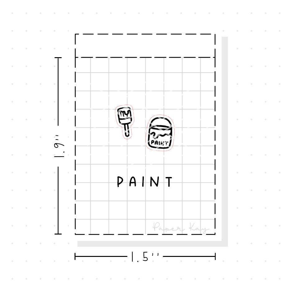 (PM157) Paint - Tiny Minimal Icon Stickers