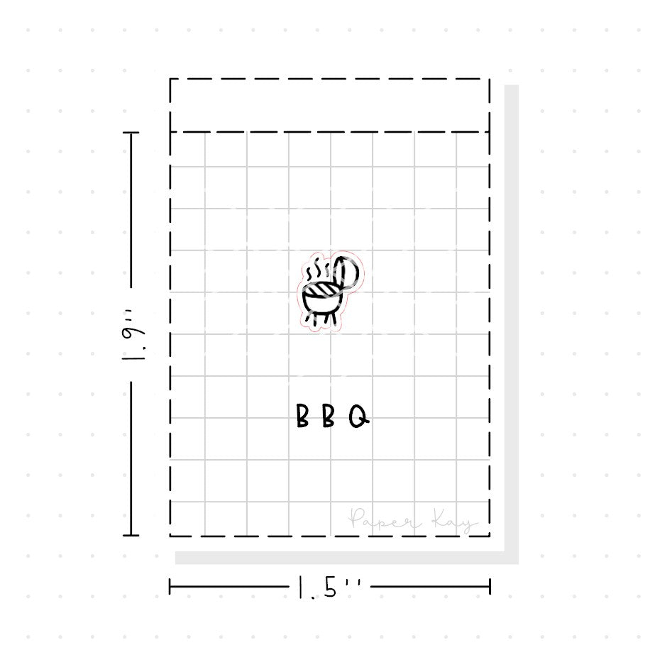 (PM160) Barbeque - Tiny Minimal Icon Stickers