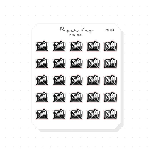 (PM163) Open Rings Planner - Tiny Minimal Icon Stickers