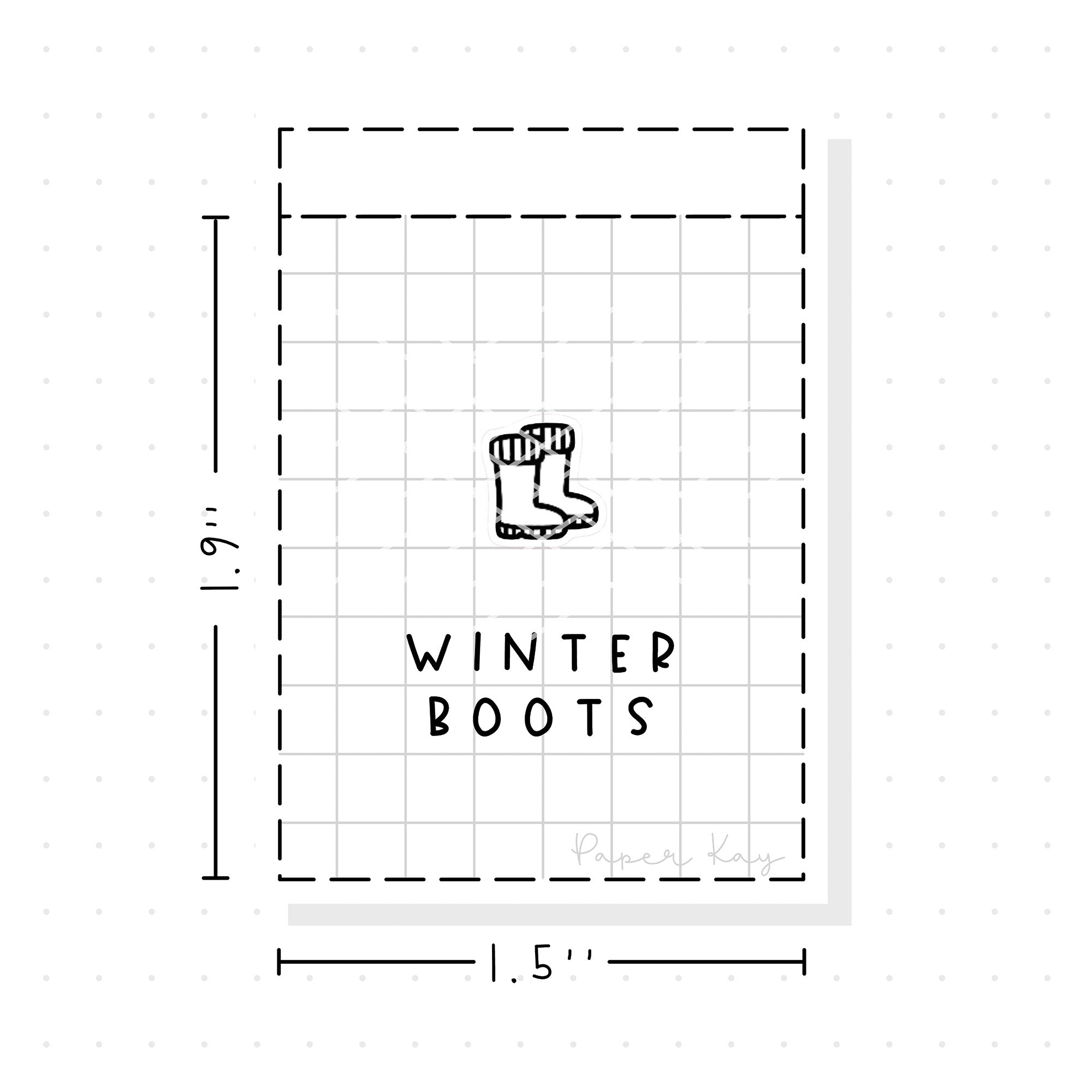 (PM208) Winter Boots - Tiny Minimal Icon Stickers
