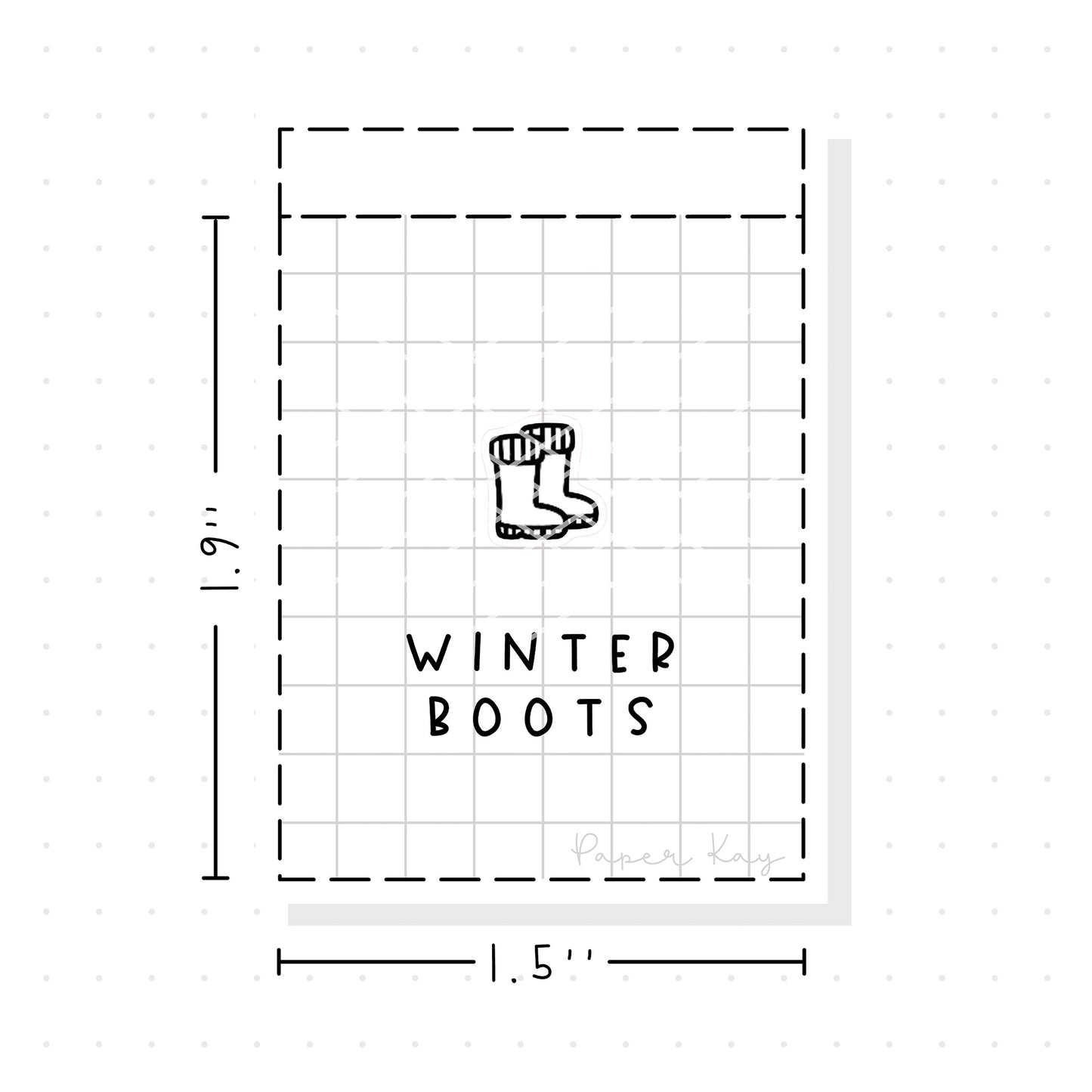 (PM208) Winter Boots - Tiny Minimal Icon Stickers
