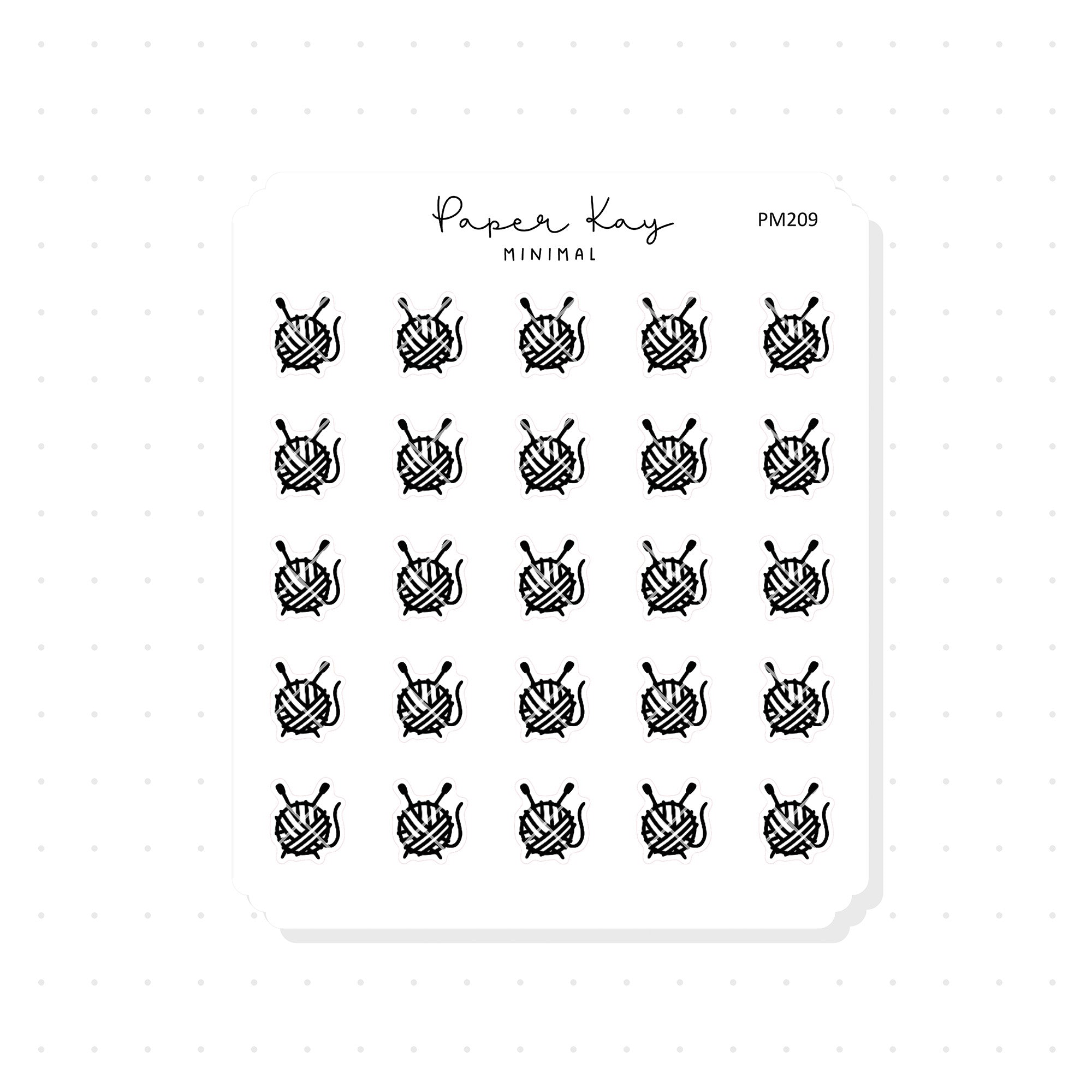 (PM209) Knitting - Tiny Minimal Icon Stickers