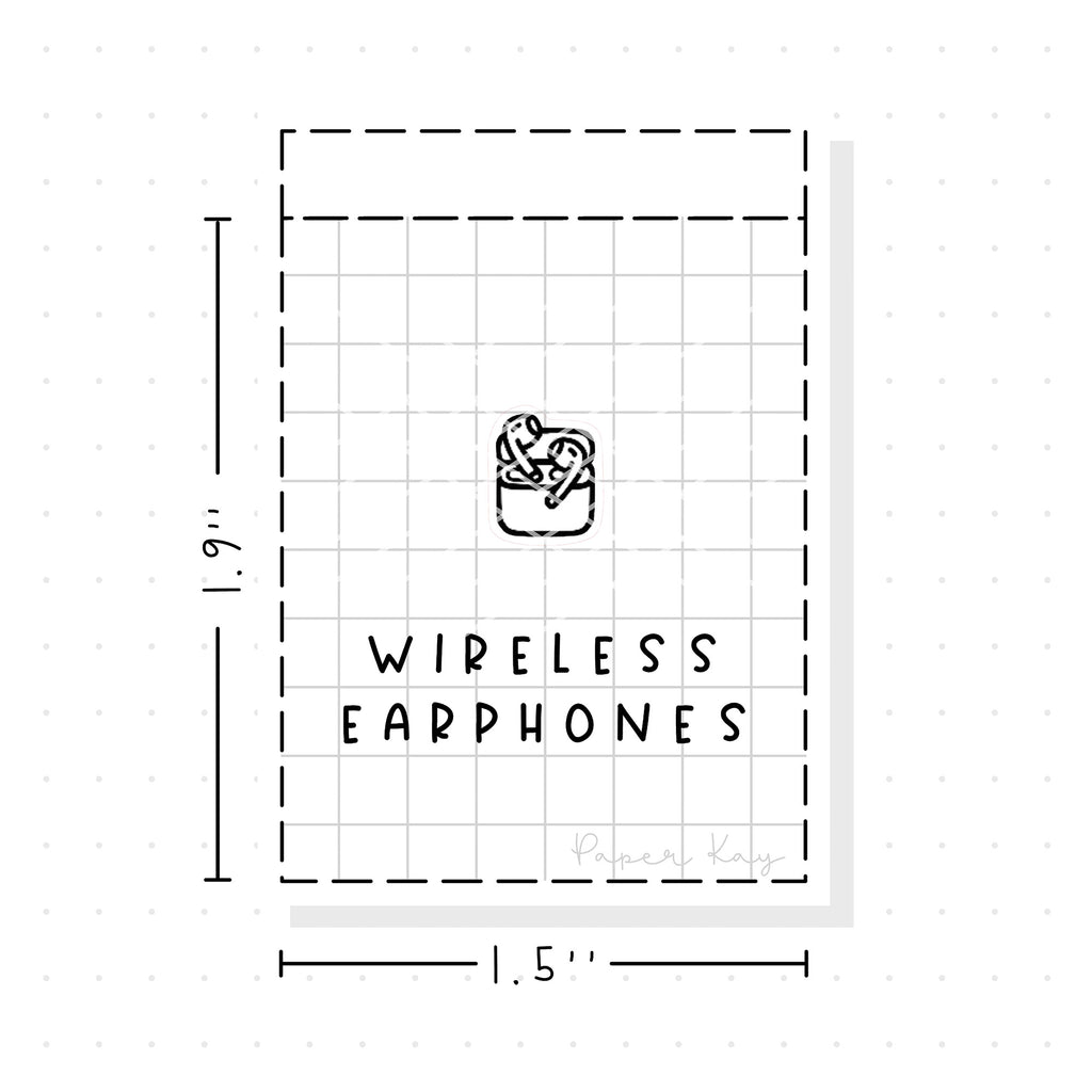 (PM211) Wireless Earphones - Tiny Minimal Icon Stickers