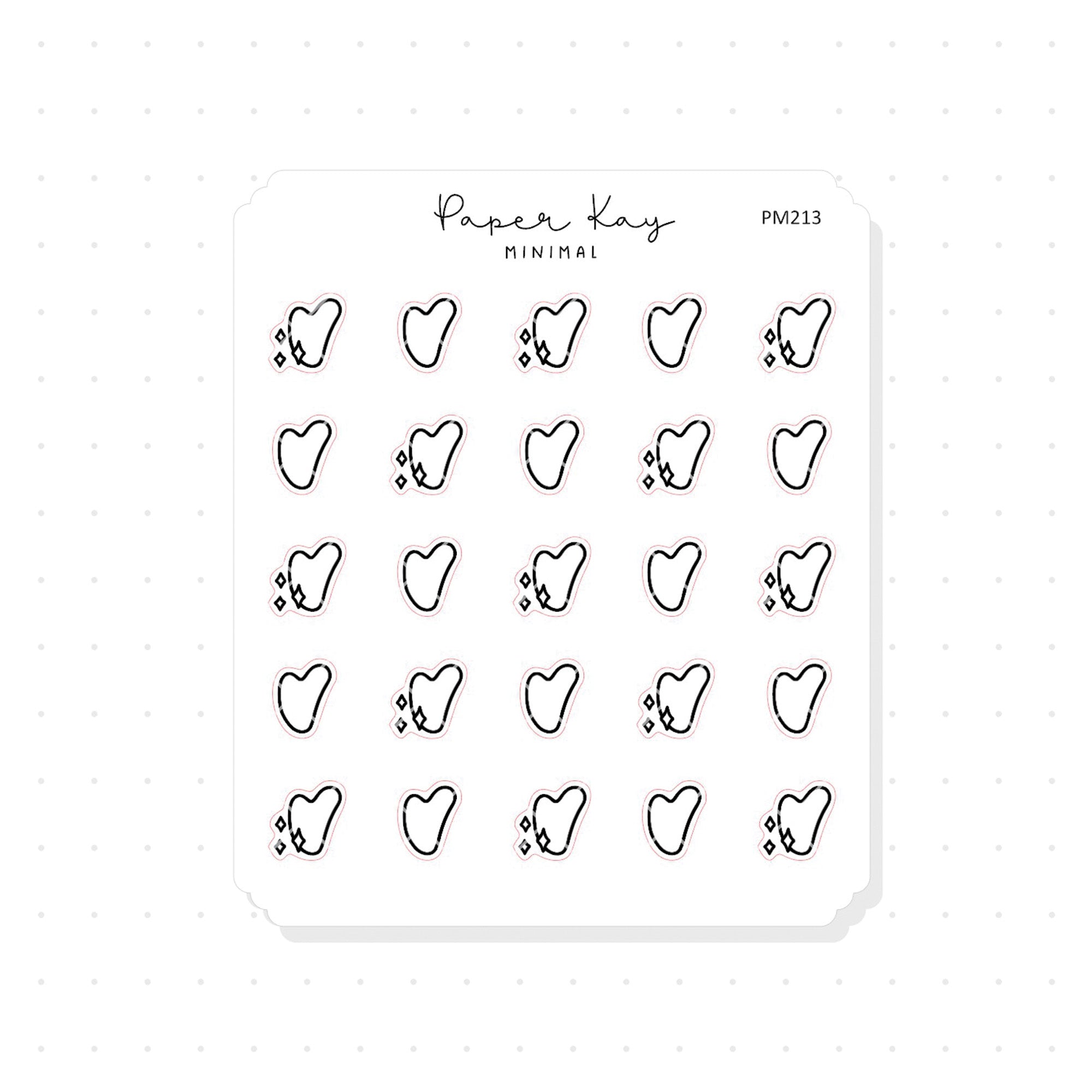 (PM213) Guasha - Tiny Minimal Icon Stickers