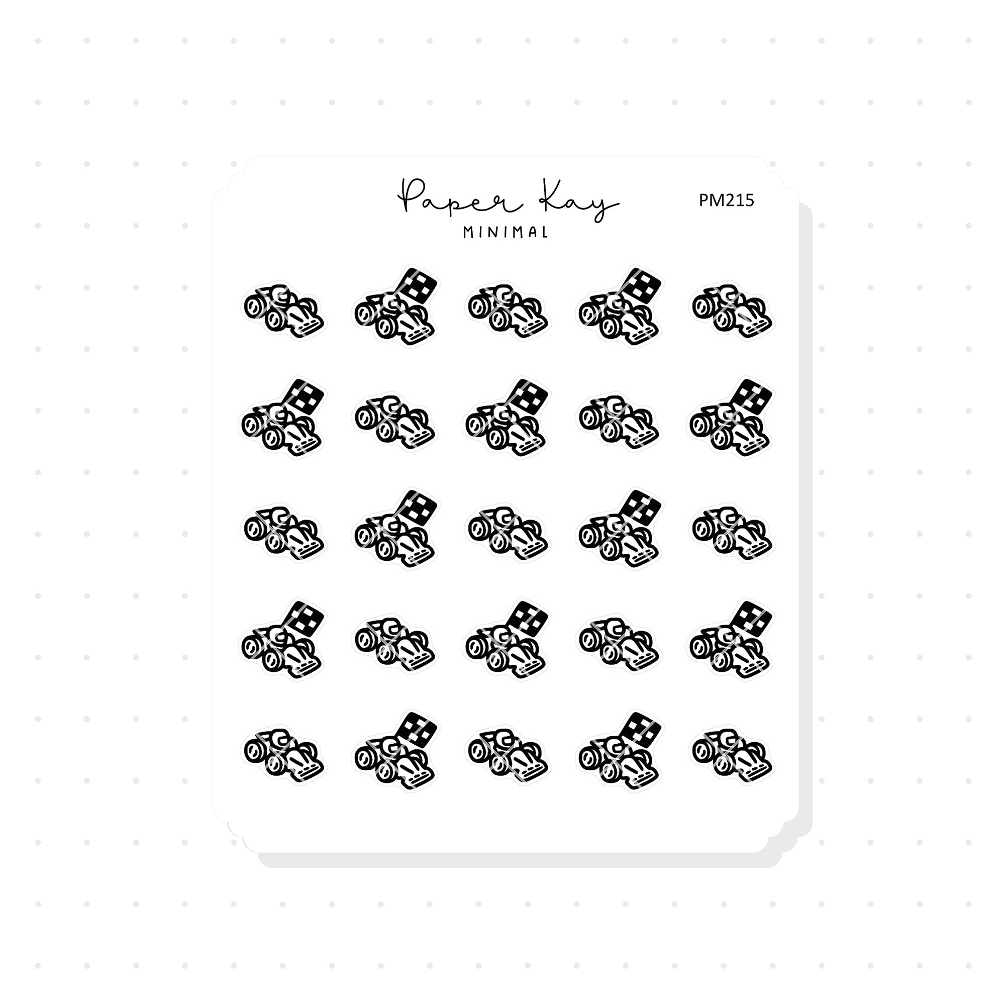 (PM215) Race Car - Tiny Minimal Icon Stickers