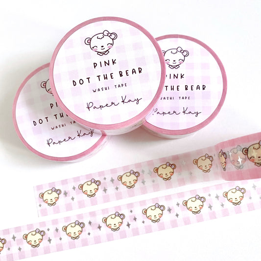 Pink Dot the Bear Washi Tape