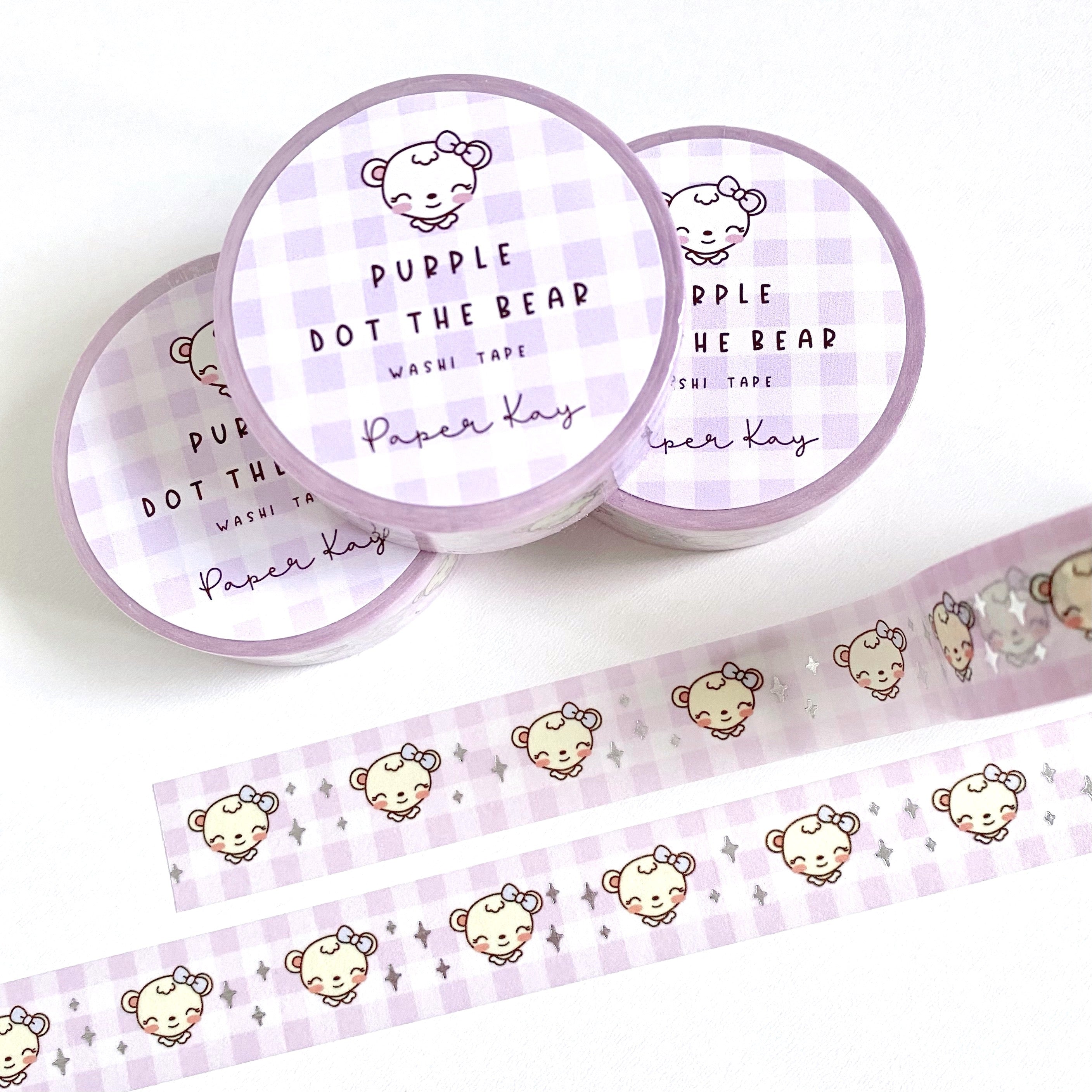 Purple Dot the Bear Washi Tape