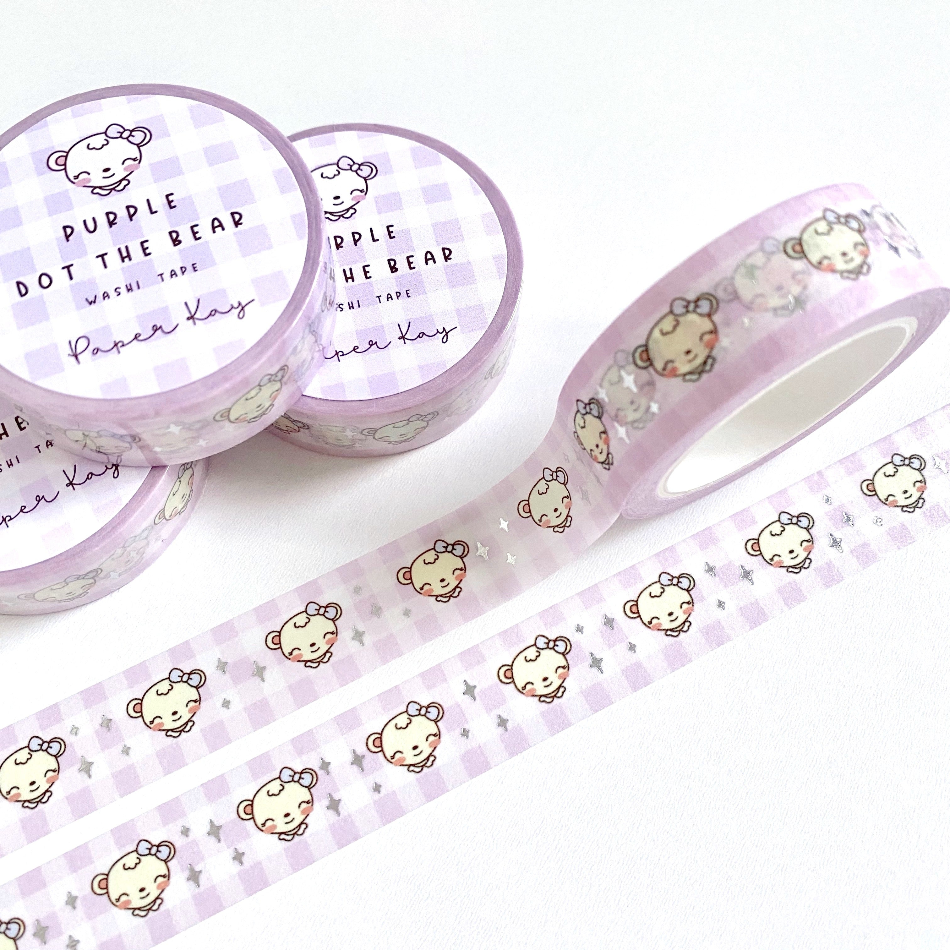 Purple Dot the Bear Washi Tape
