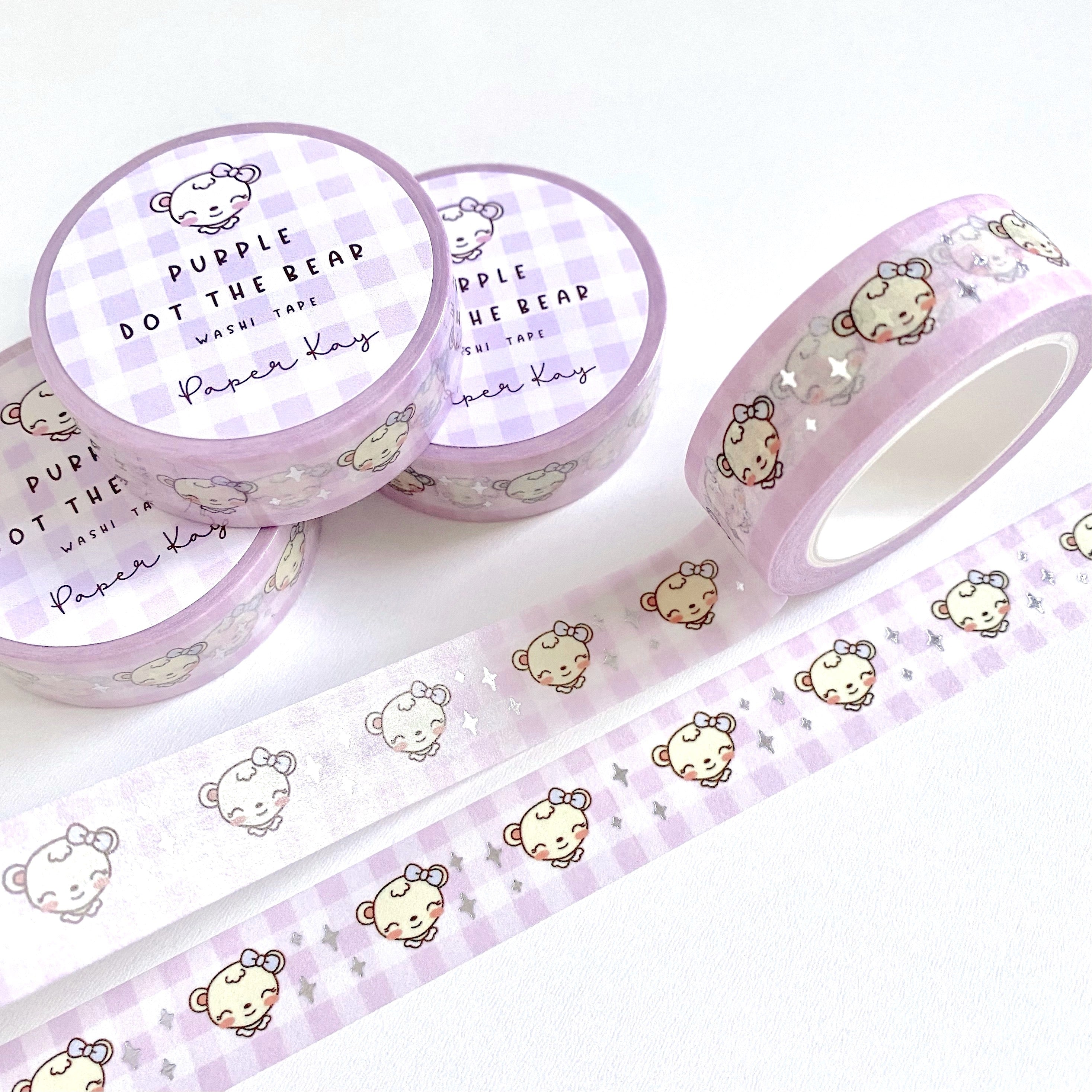 Purple Dot the Bear Washi Tape