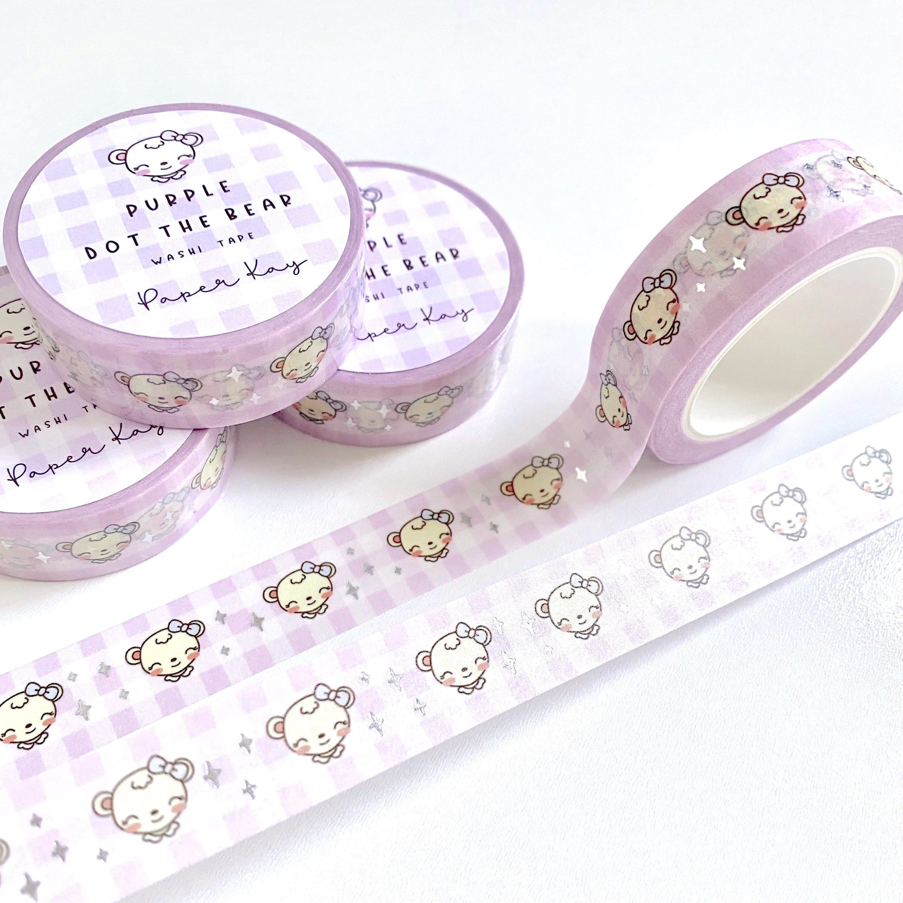 Purple Dot the Bear Washi Tape