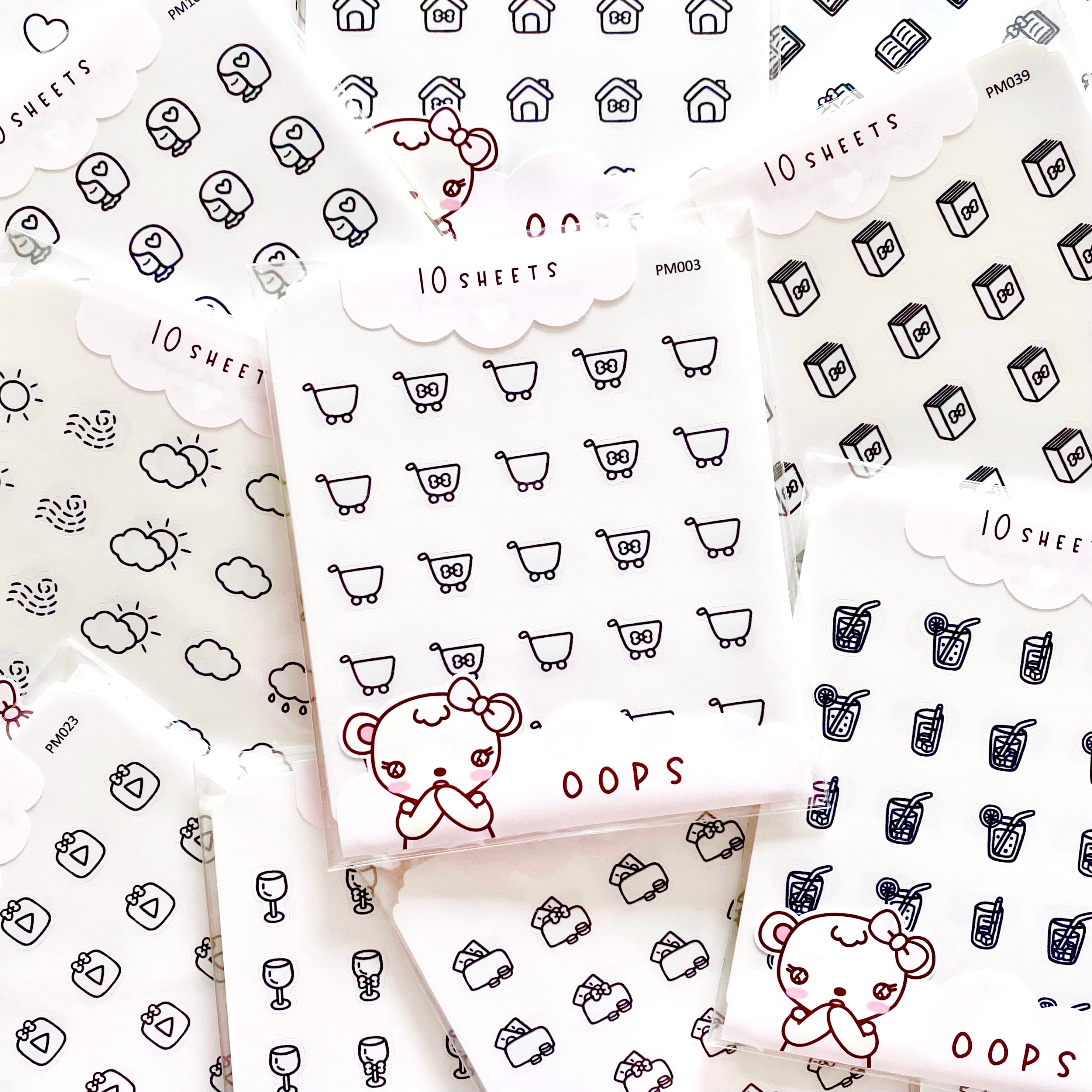 10 Sheet Mystery Minimal Icons Oops Pack - Thin Vinyl