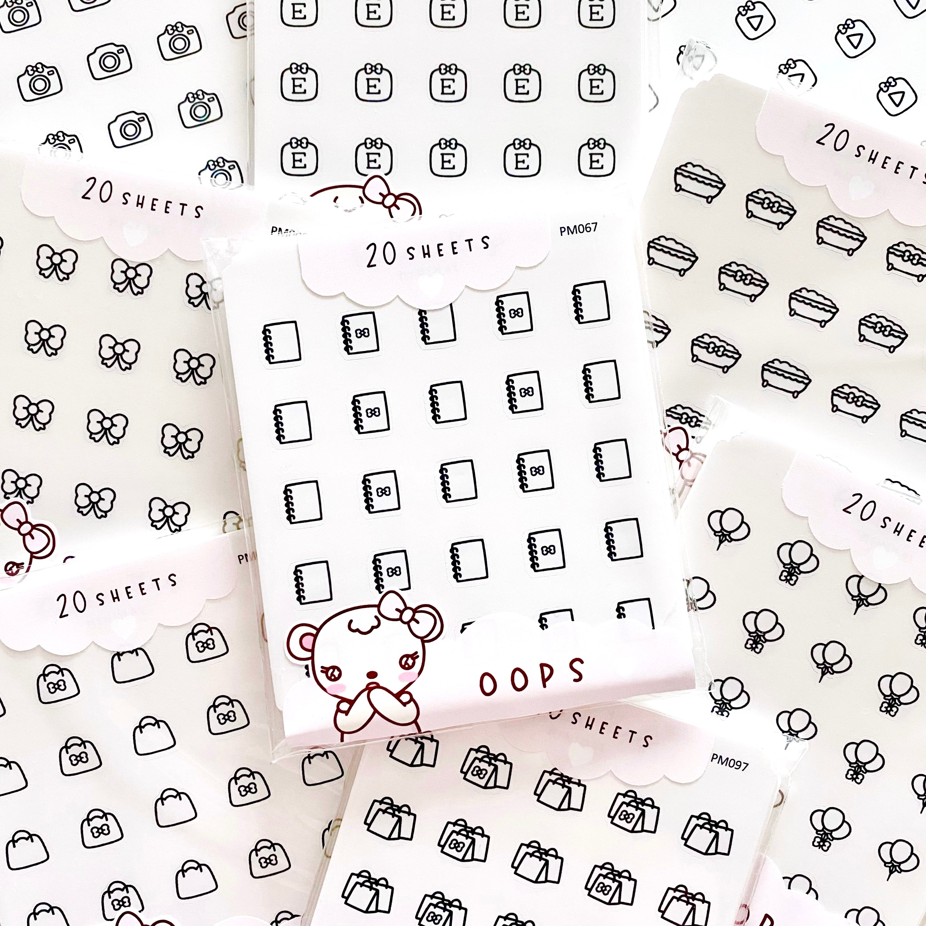 20 Sheet Mystery Minimal Icons Oops Pack - Thin Vinyl