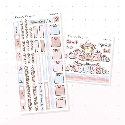 Pastel Fall Hobonichi Weeks Kit - Planner Stickers