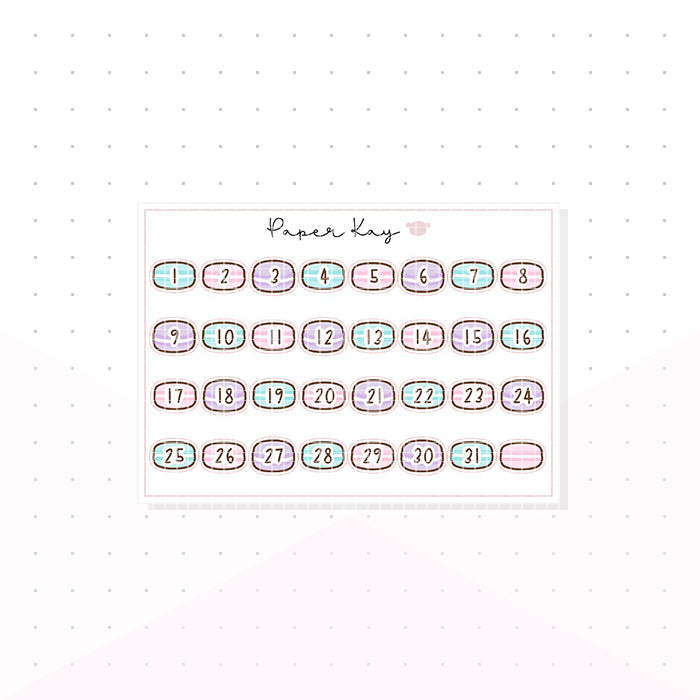 Patisserie Macaron Date Dots - Planner Stickers