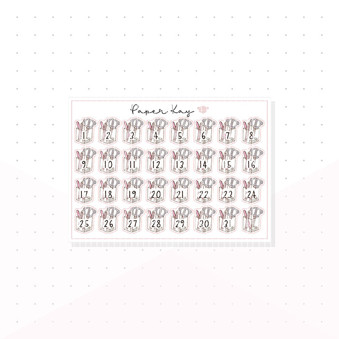 Planner Life Pen Pot Date Dots - Planner Stickers