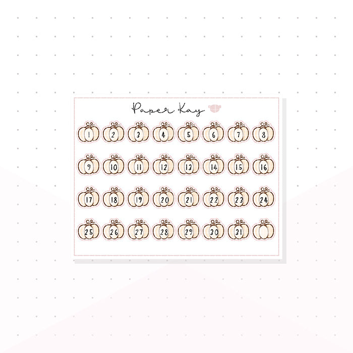 Mini Pumpkin Date Dots - Planner Stickers