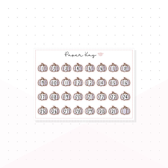 Purple Pumpkin Date Dots - Planner Stickers