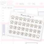 Raindrops Raincloud Date Dot Stickers