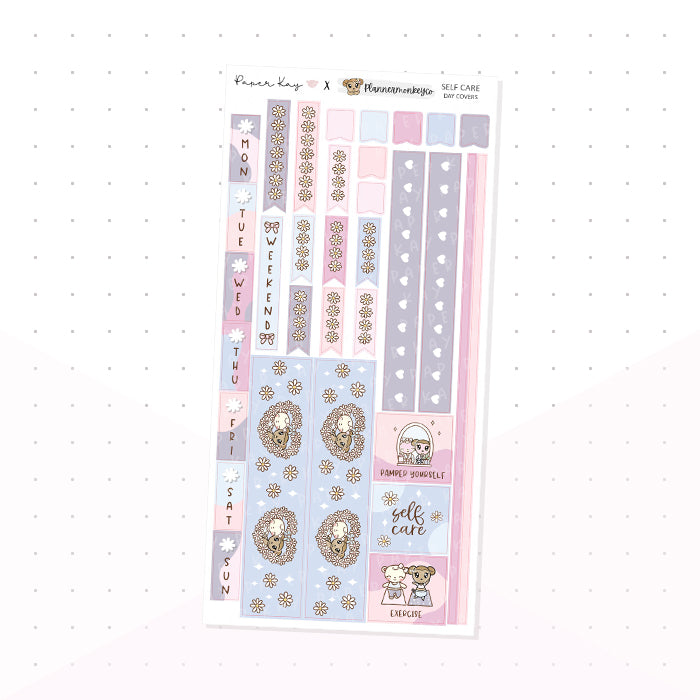 Self Care Hobonichi Weeks Kit - Planner Stickers - Paper Kay x PlannerMonkeyCo