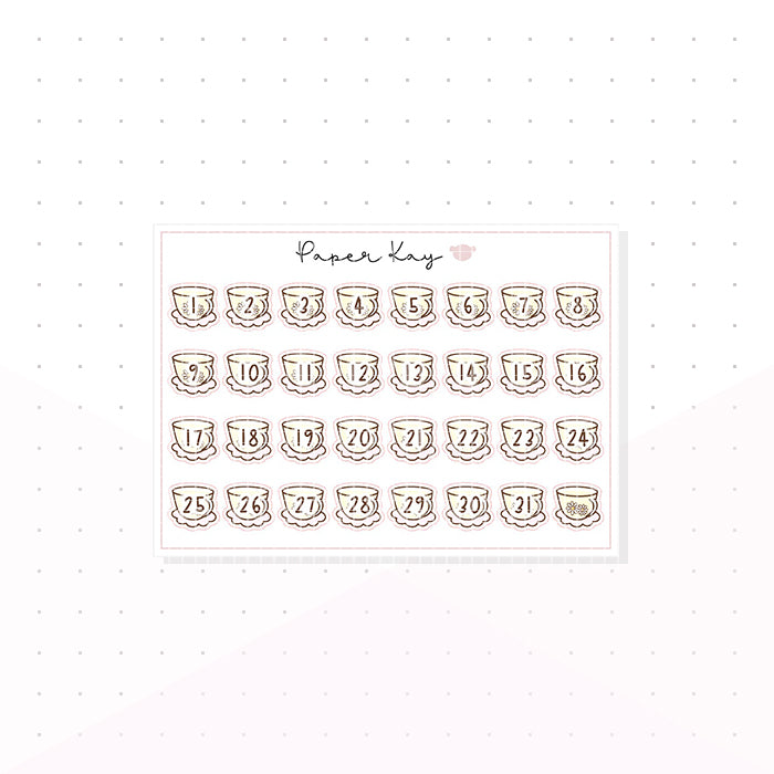 Tea Cup - Self Care Date Dots - Planner Stickers - Paper Kay x PlannerMonkeyCo