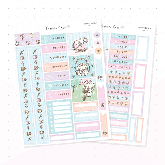 Spring Bunny Hobonichi Cousin Kit - Planner Stickers