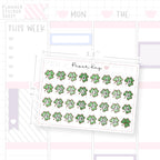 St Patrick's Day Clover Date Dot Stickers