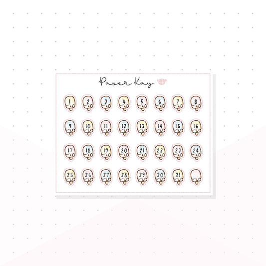 Mini Ice Cream Date Dots - Planner Stickers