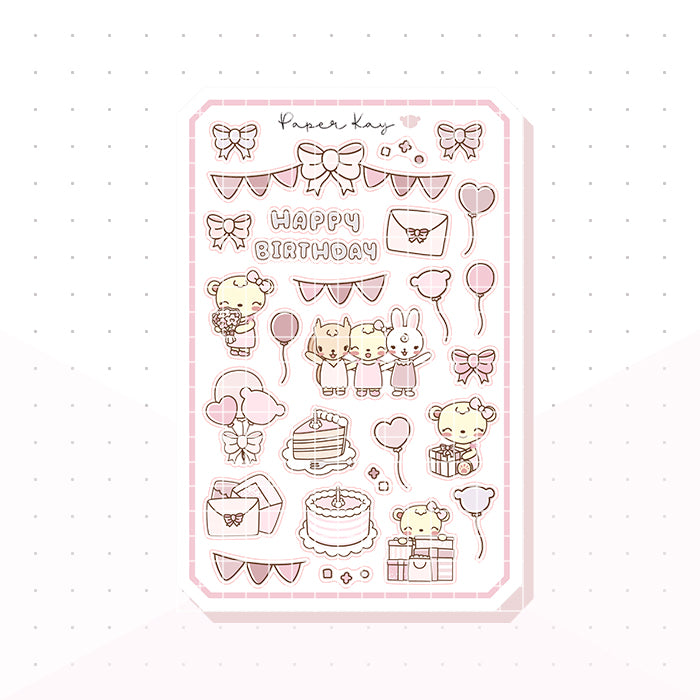 Sweet Birthday Bujo Deco Planner Stickers