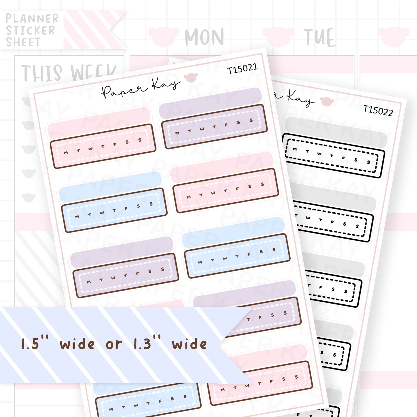 Blank Weekly Tracker Sticker Sheet
