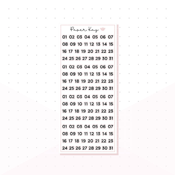 Tiny Date Stickers - Bujo Planner Stickers