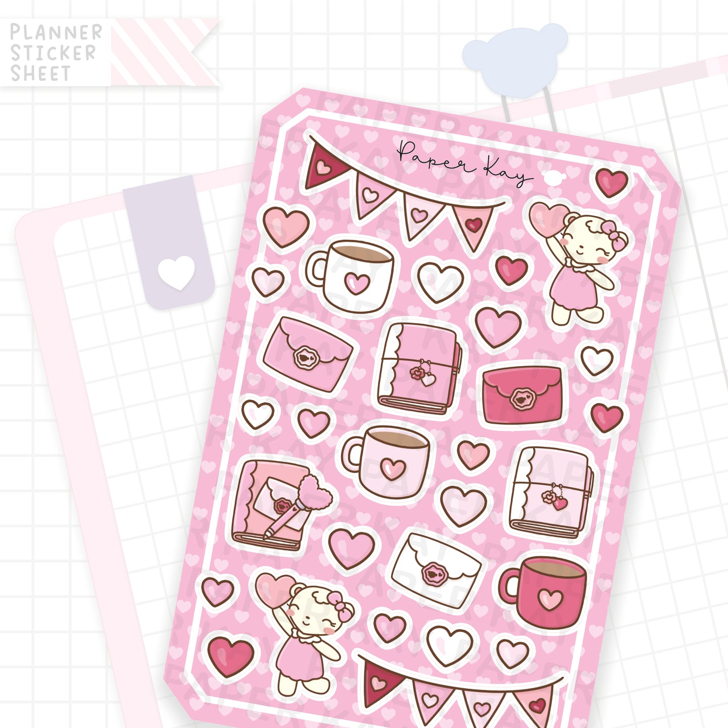 Valentine Hearts Bujo Deco Stickers