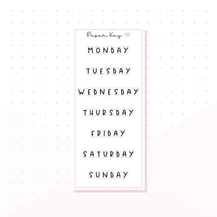 Weekday 2 - Bujo Planner Stickers