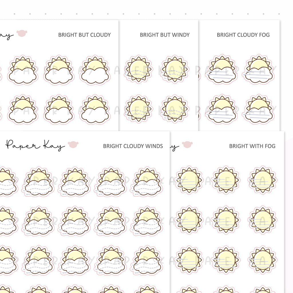 Individual Weather Icons Sheets - Planner Stickers