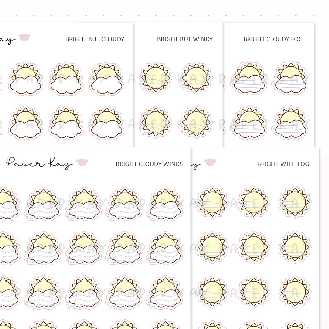 Individual Weather Icons Sheets - Planner Stickers