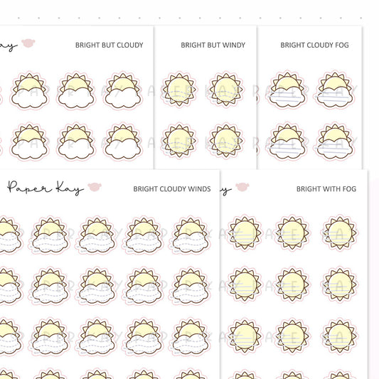 Individual Weather Icons Sheets - Planner Stickers