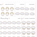 Individual Weather Icons Sheets - Planner Stickers