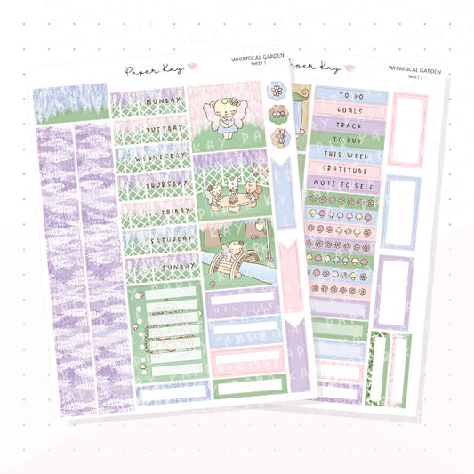 Whimsical Garden Hobonichi Cousin Kit - Planner Stickers