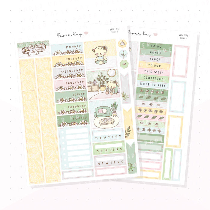 Zen Life Hobonichi Cousin Kit - Planner Stickers