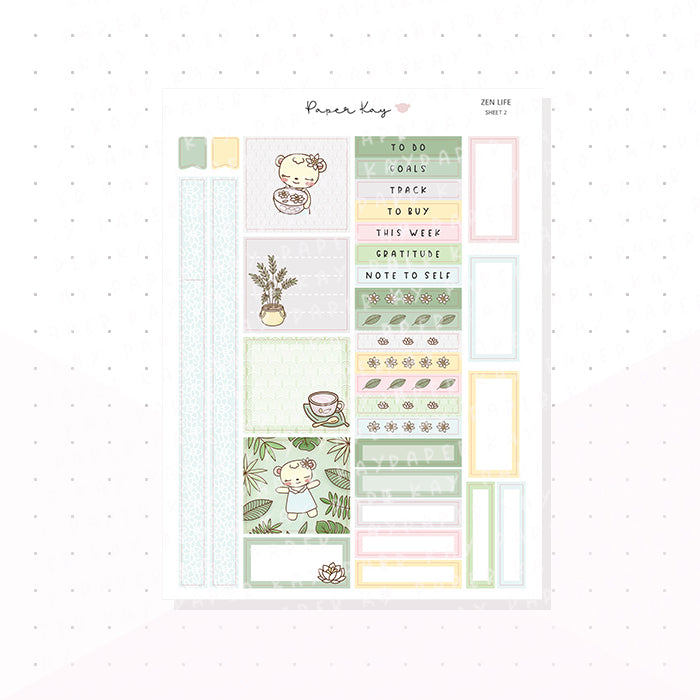 Zen Life Hobonichi Cousin Kit - Planner Stickers