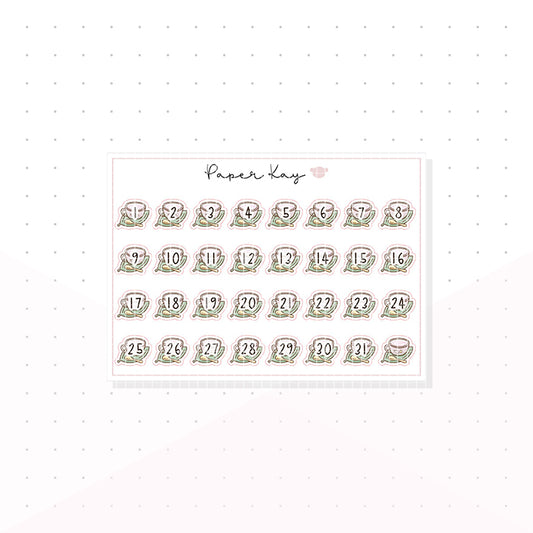 Tea Cup Date Dots - Zen Life - Planner Stickers