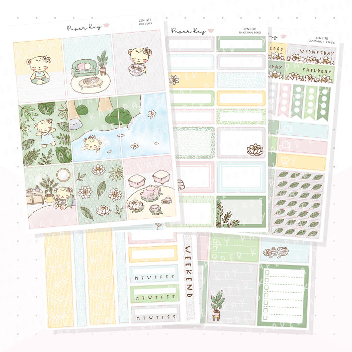 Zen Life Vertical Kit - Planner Stickers