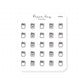 (PM058) Food Shopping / Grocery - Tiny Minimal Icon Stickers