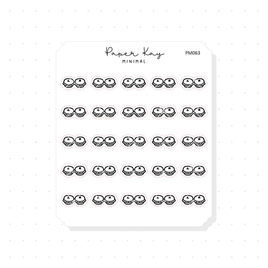 (PM063) Contact Lenses / Opticians - Tiny Minimal Icon Stickers