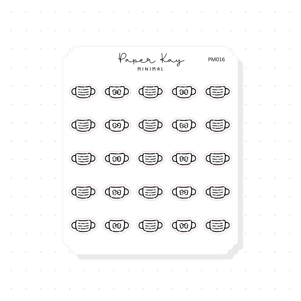(PM016) Face Mask / Covering - Tiny Minimal Icon Stickers
