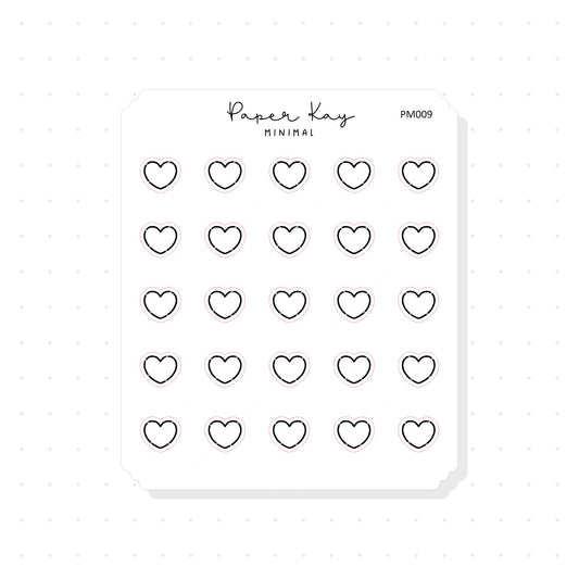 (PM009) Heart - Tiny Minimal Icon Stickers