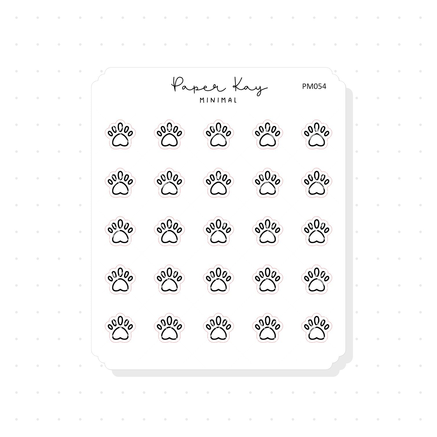 (PM054) Paw Print / Pet - Tiny Minimal Icon Stickers