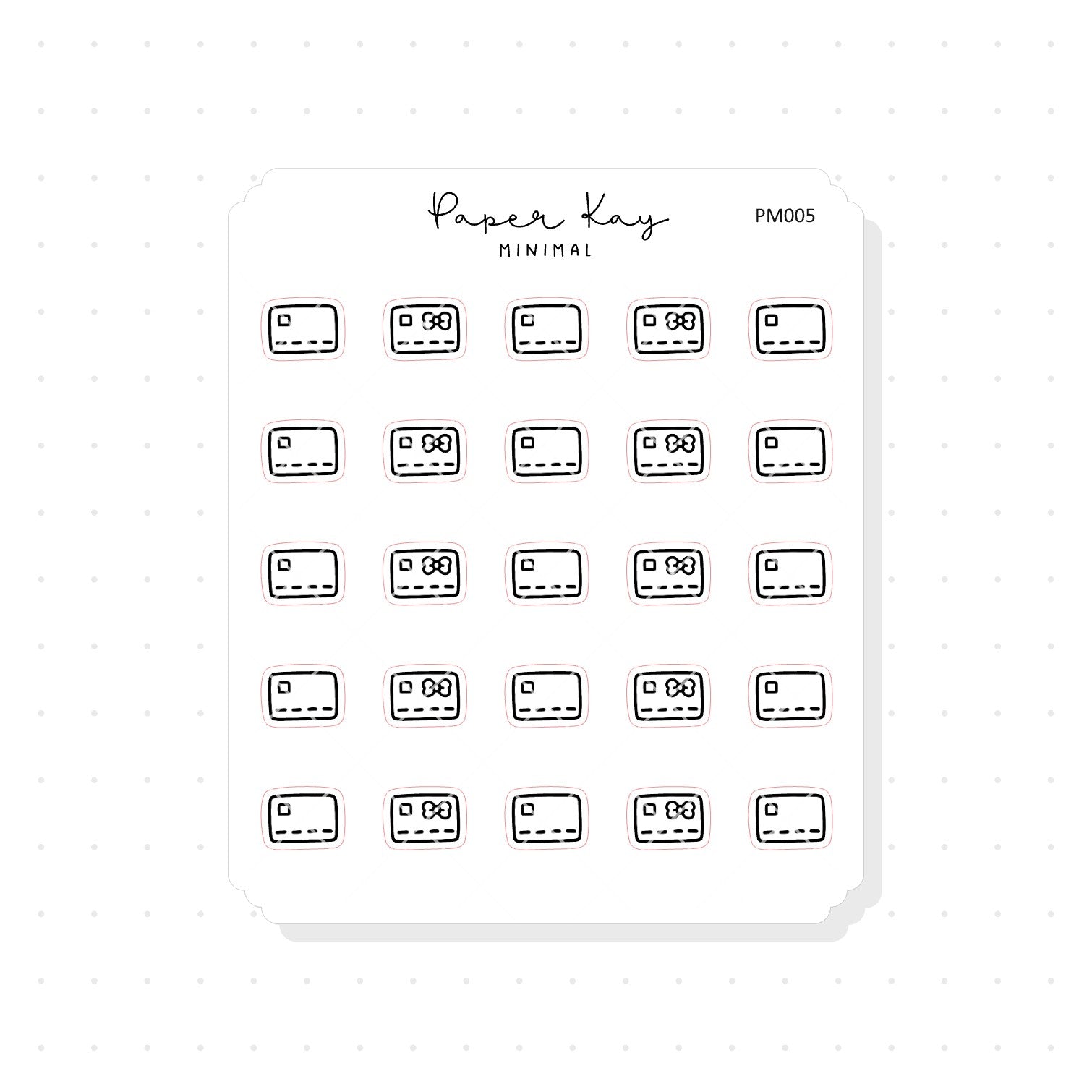 (PM005) Bank Card - Tiny Minimal Icon Stickers